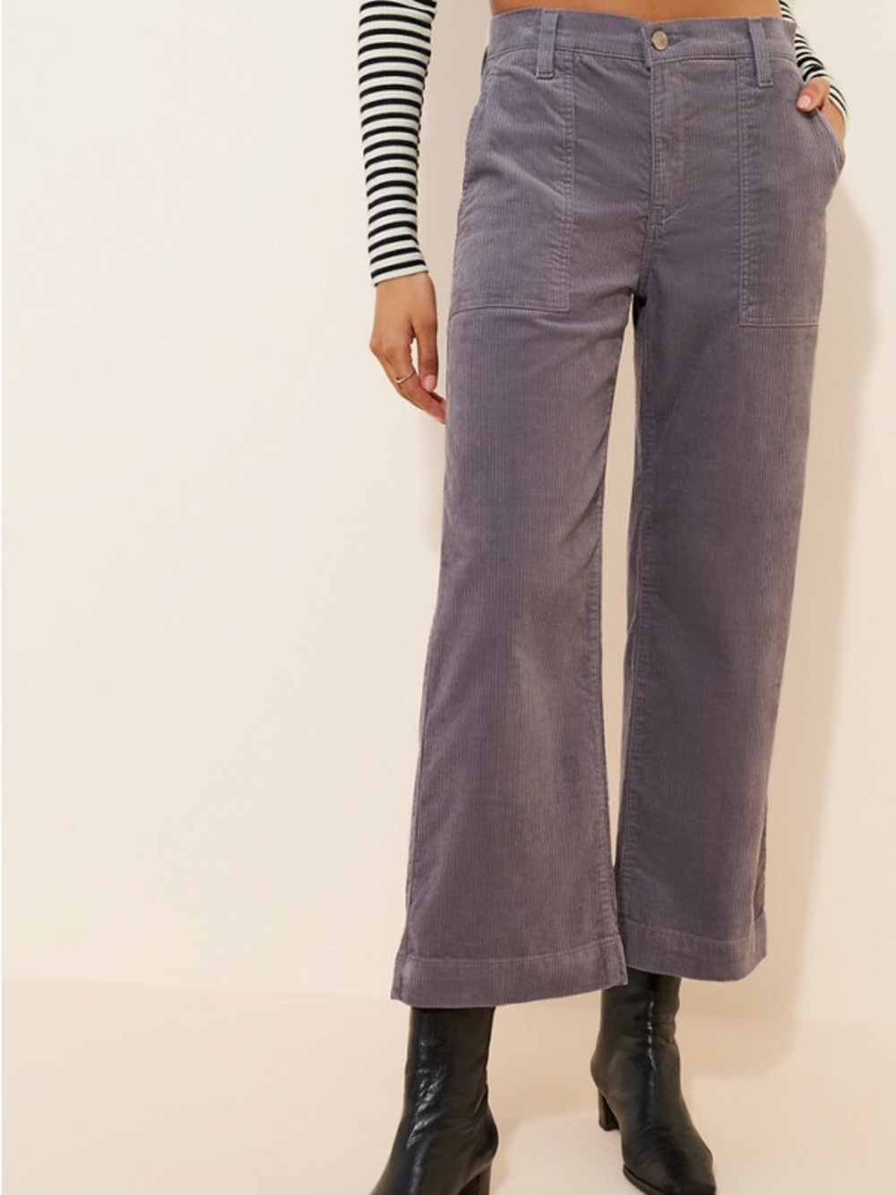 AG Adriano Goldschmied Wide-Leg Corduroy Crop Pants